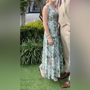 Green and Gold Maxi Dress